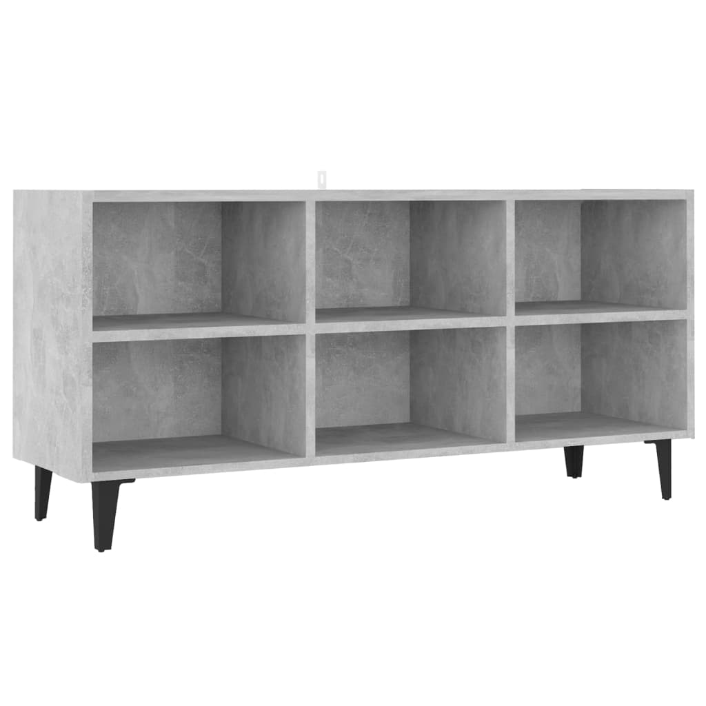 vidaXL TV-Schrank mit Metallbeinen Betongrau 103,5x30x50 cm