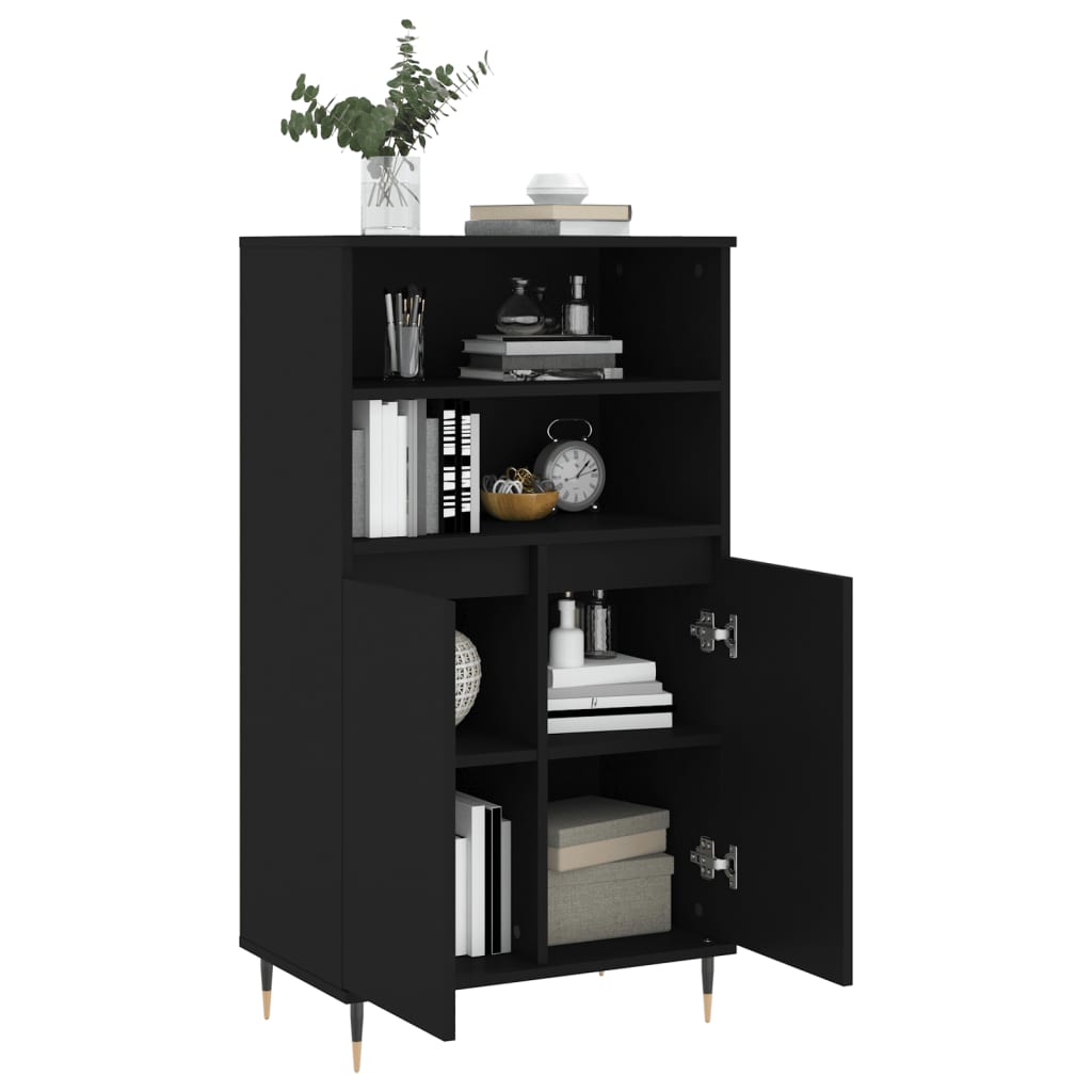 vidaXL Highboard Schwarz 60x36x110 cm Holzwerkstoff