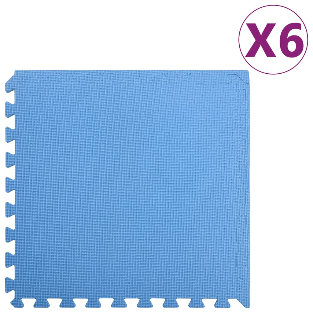vidaXL Bodenmatten 6 Stk. 2,16 m² EVA-Schaum Blau