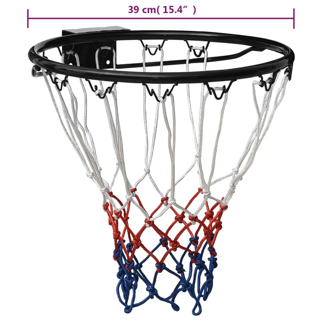 vidaXL Basketballring Schwarz 39 cm Stahl