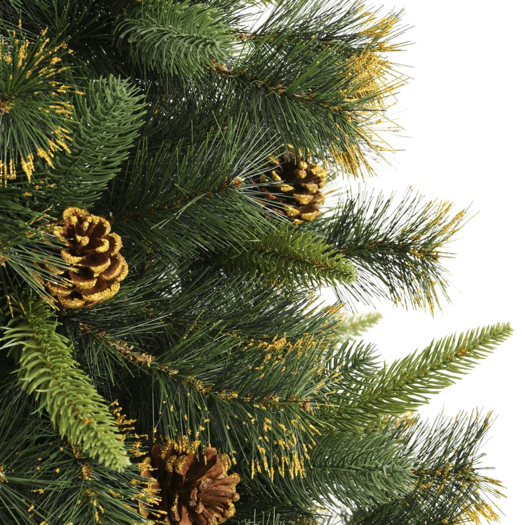 vidaXL Künstlicher Weihnachtsbaum Klappbar mit Zapfen 210 cm