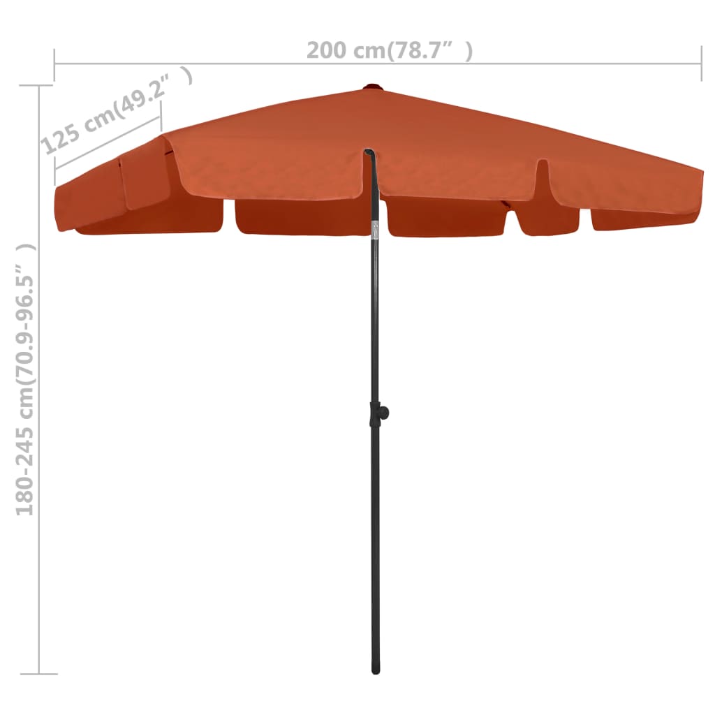 vidaXL Strandschirm Terrakottarot 200x125 cm