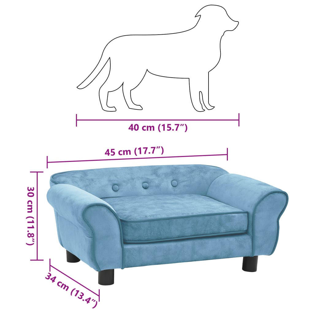 vidaXL Hundesofa Türkis 72x45x30 cm Plüsch