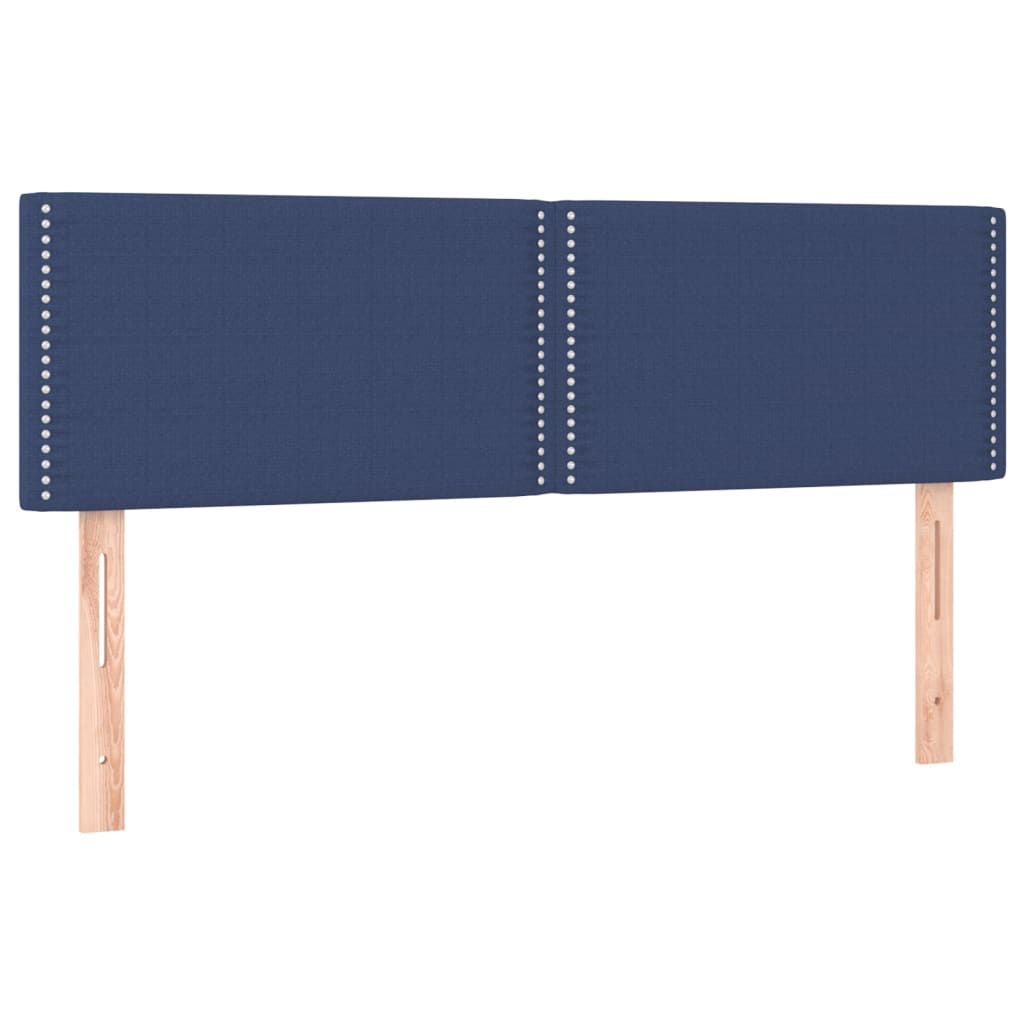 vidaXL Kopfteile 2 Stk. Blau 72x5x78/88 cm Stoff