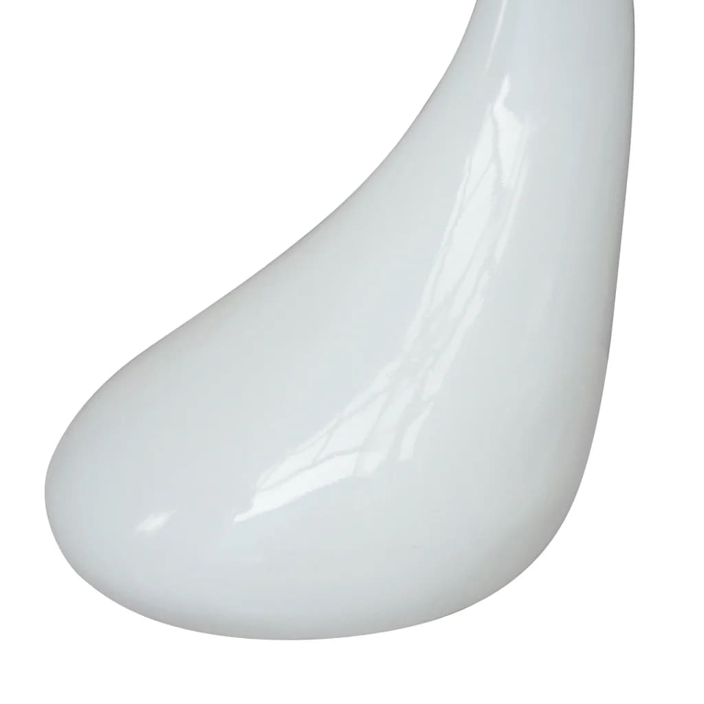 vidaXL Beistelltisch mit runder Glasplatte Hochglanz Weiß