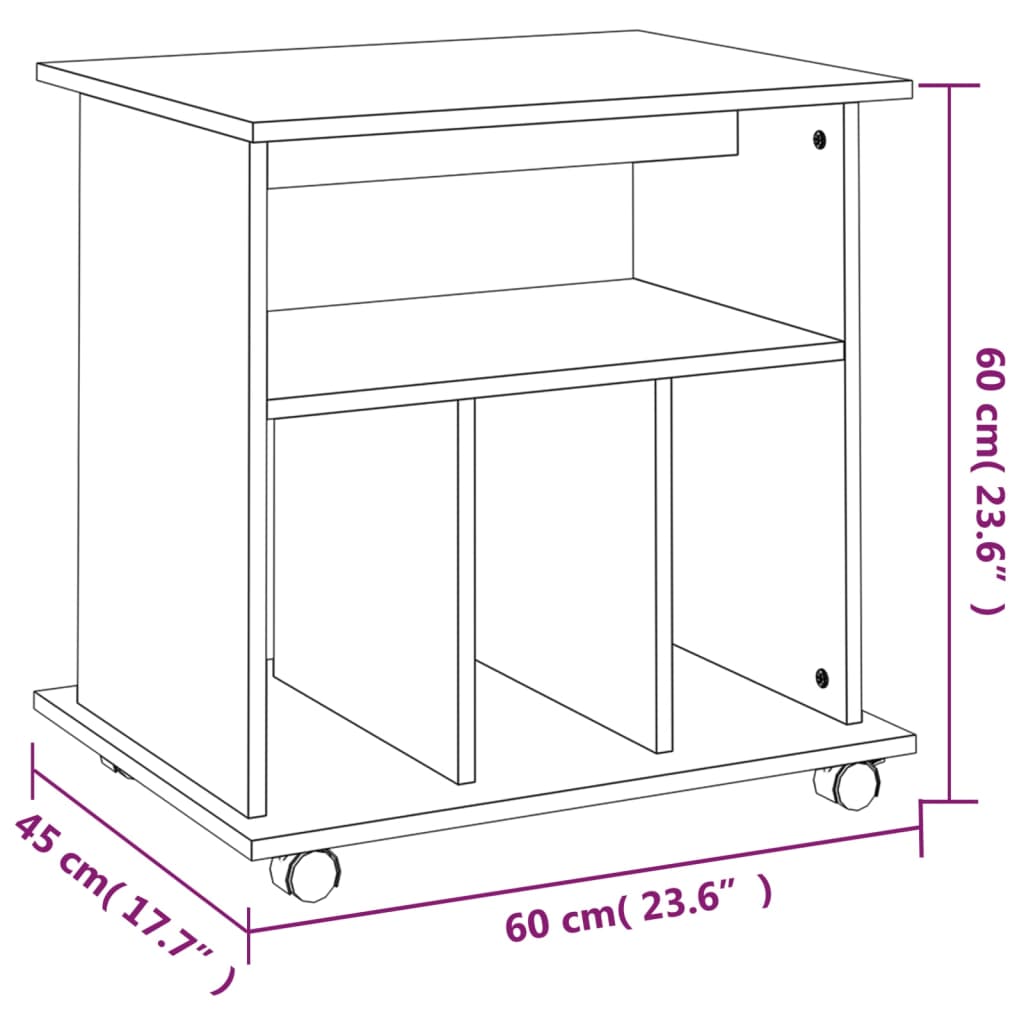 vidaXL Rollschrank Braun Eichen-Optik 60x45x60 cm Holzwerkstoff