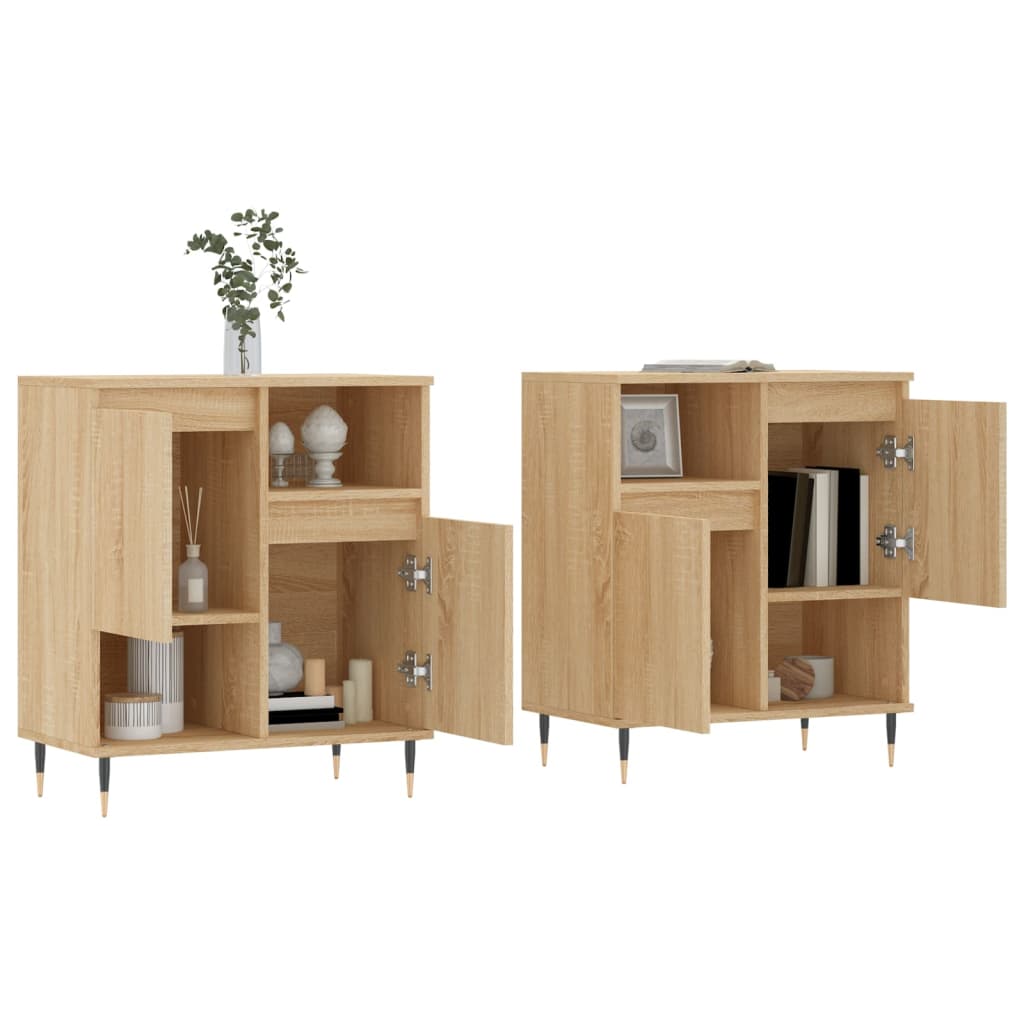 vidaXL Sideboards 2 Stk. Sonoma-Eiche Holzwerkstoff