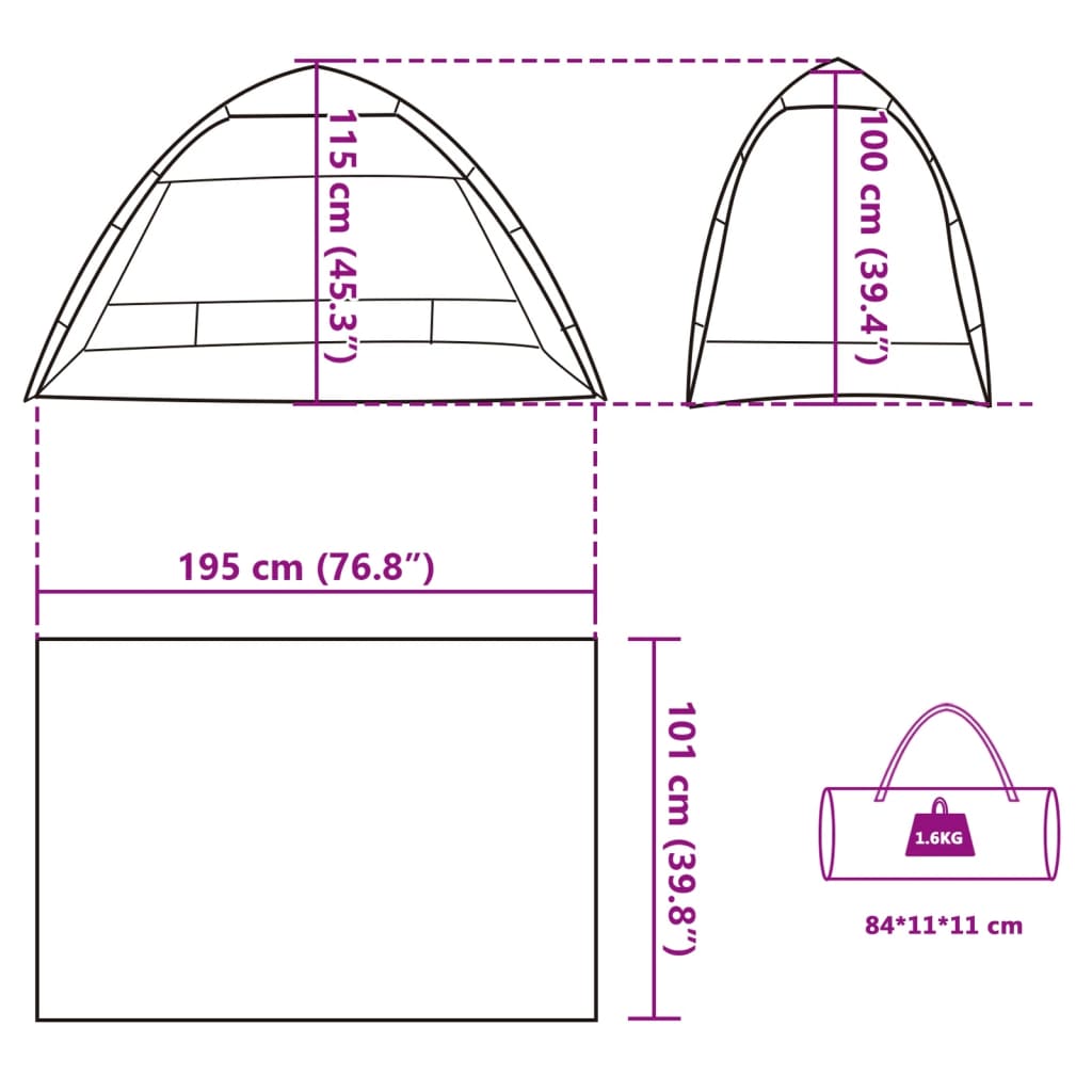 vidaXL Strandzelt 2 Personen Seegrün Quick Release Wasserdicht