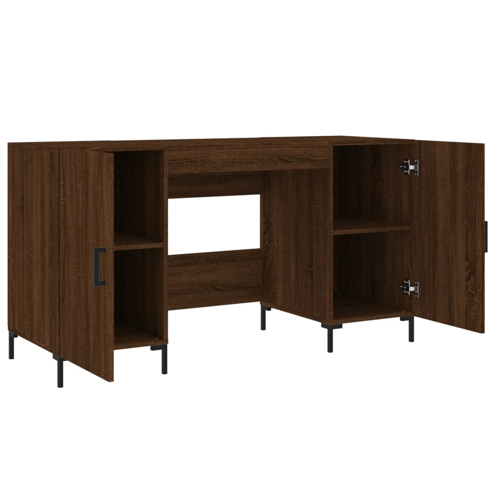 vidaXL Schreibtisch Braun Eichen-Optik 140x50x75 cm Holzwerkstoff