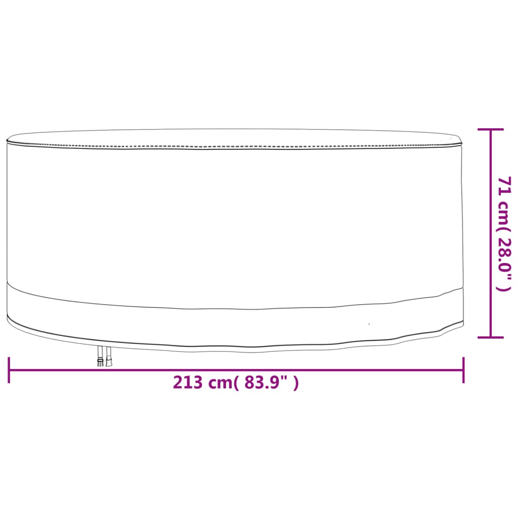 vidaXL Gartenmöbel-Abdeckung Rund Beige Ø 213x71 cm 600D Oxford