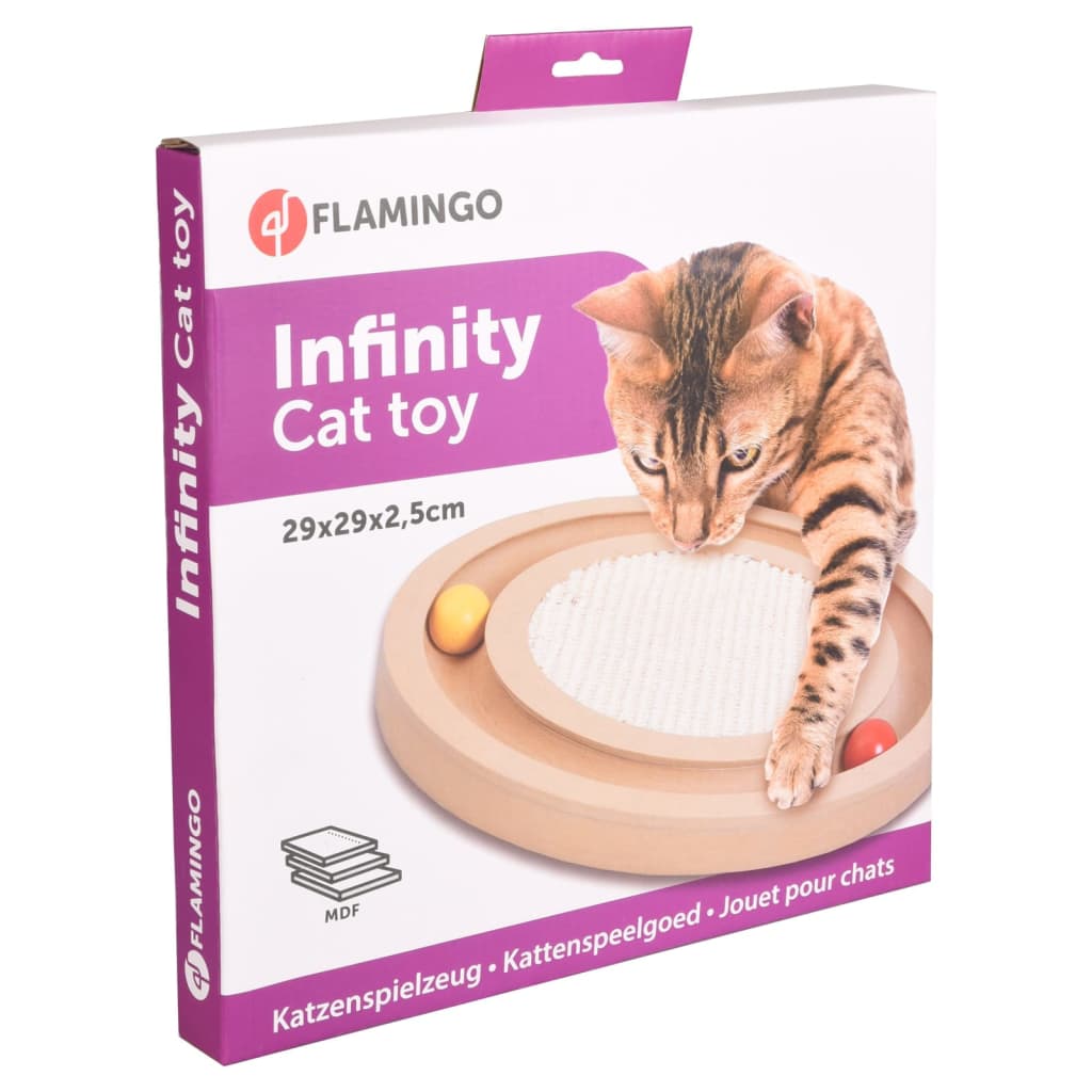 FLAMINGO Katzenspielzeug Kratzbrett Infinity 29x29x2,5 cm Natur