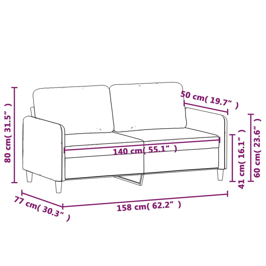 vidaXL 2-Sitzer-Sofa Dunkelgrün 140 cm Samt