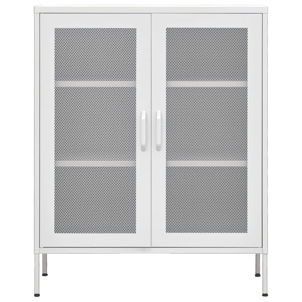 vidaXL Lagerschrank Weiß 80x35x101,5 cm Stahl