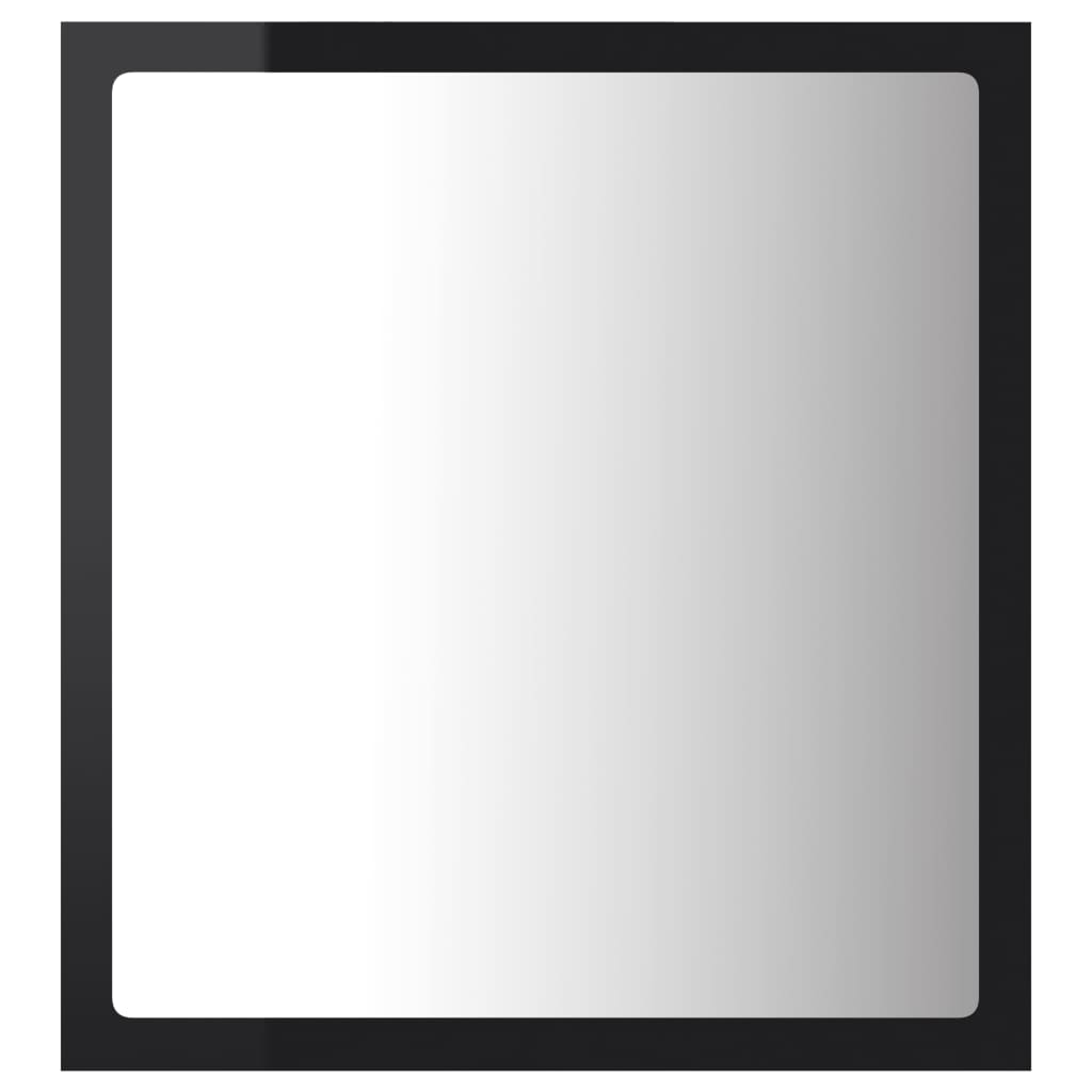vidaXL LED-Badspiegel Hochglanz-Schwarz 40x8,5x37 cm Acryl