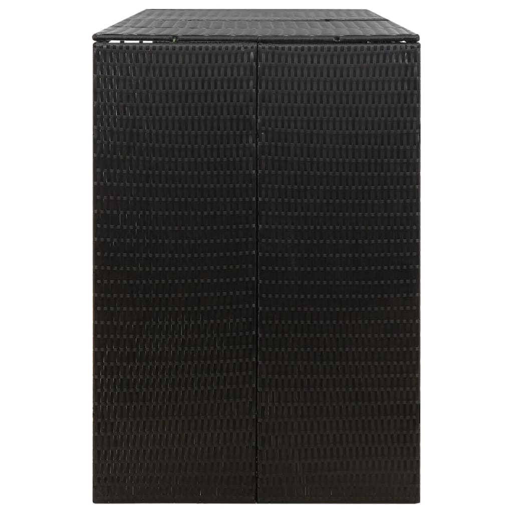 vidaXL Mülltonnenbox für 3 Tonnen Schwarz 207x80x117 cm Poly Rattan