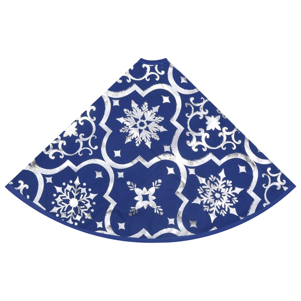 vidaXL Luxus-Weihnachtsbaumdecke mit Socke Blau 90 cm Stoff