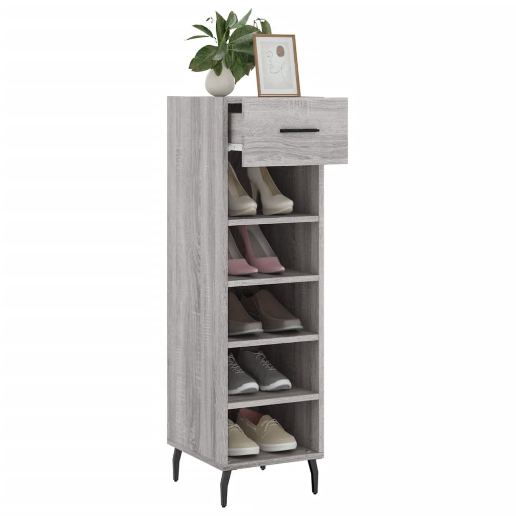 vidaXL Schuhschrank Grau Sonoma 30x35x105 cm Holzwerkstoff