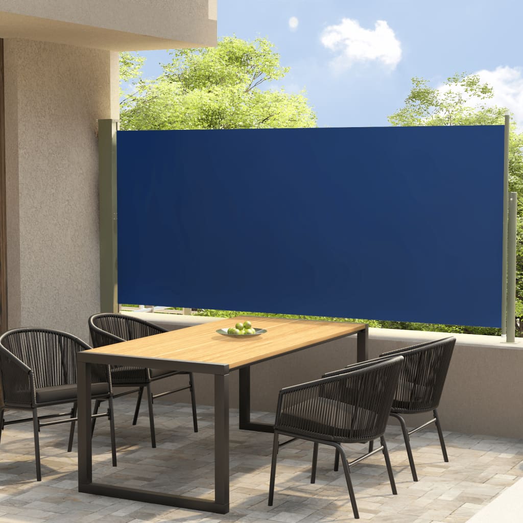 vidaXL Seitenmarkise Ausziehbar 140x300 cm Blau