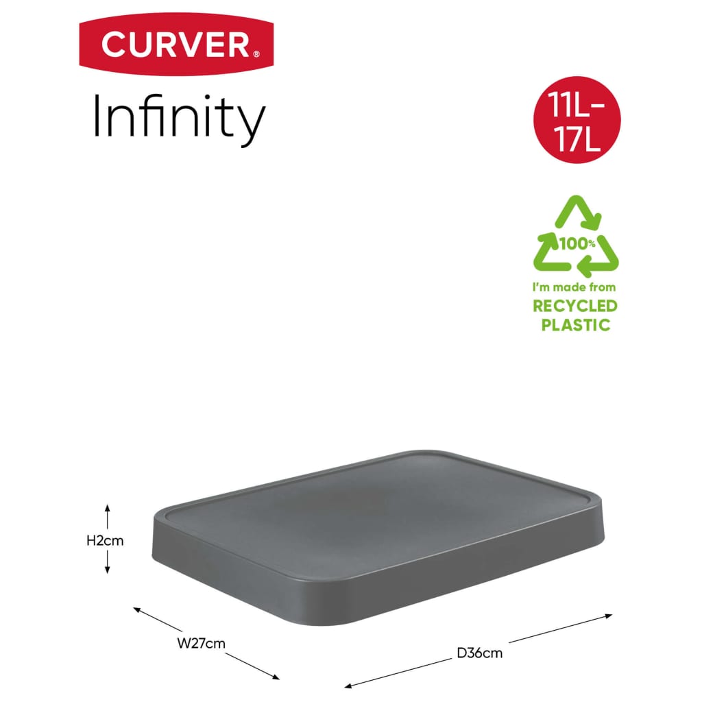 Curver Infinity Aufbewahrungsboxen 4 Stk. mit Deckel 4,5+11L Anthrazit