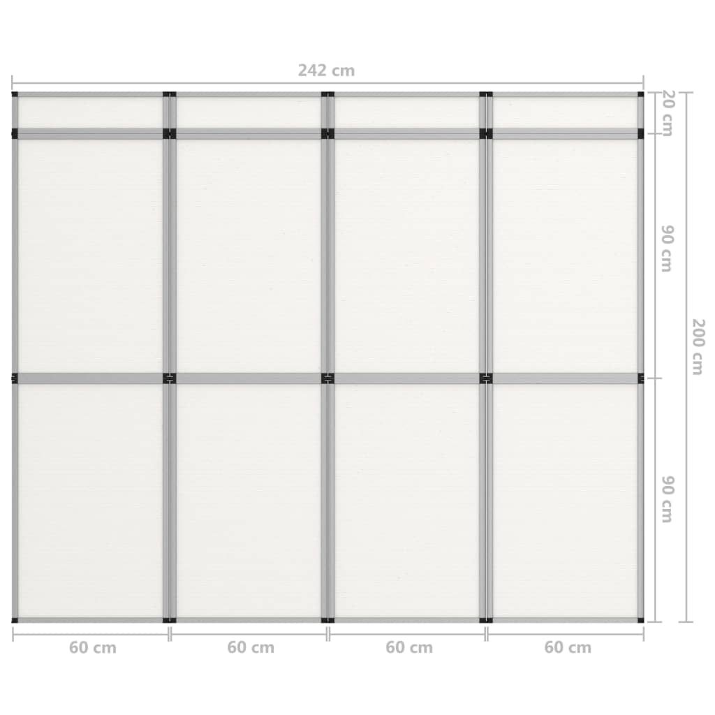 vidaXL 12-Panel Messewand Faltdisplay 242×200 cm Weiß
