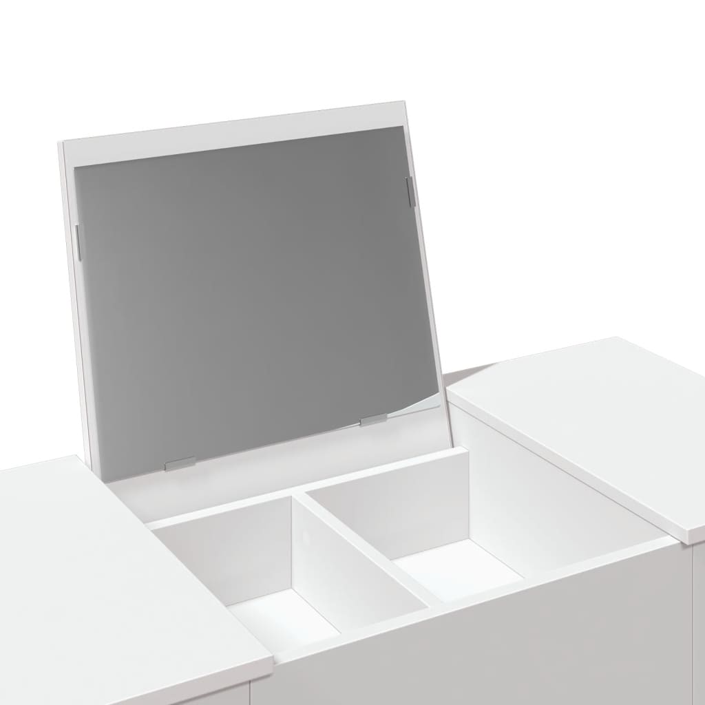 vidaXL Schminktisch mit Spiegel Weiß 100x45x76 cm