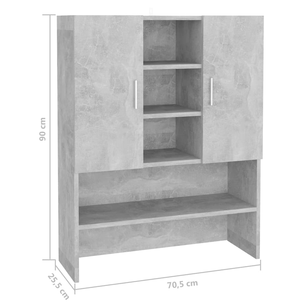 vidaXL Waschmaschinenschrank Betongrau