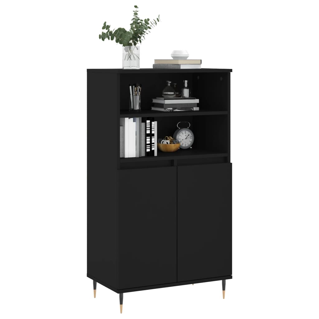 vidaXL Highboard Schwarz 60x36x110 cm Holzwerkstoff