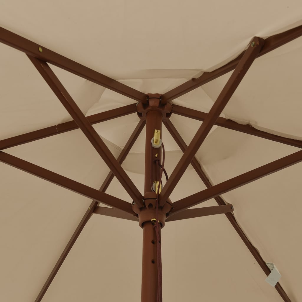 vidaXL Sonnenschirm mit Holzmast Taupe 196x231 cm