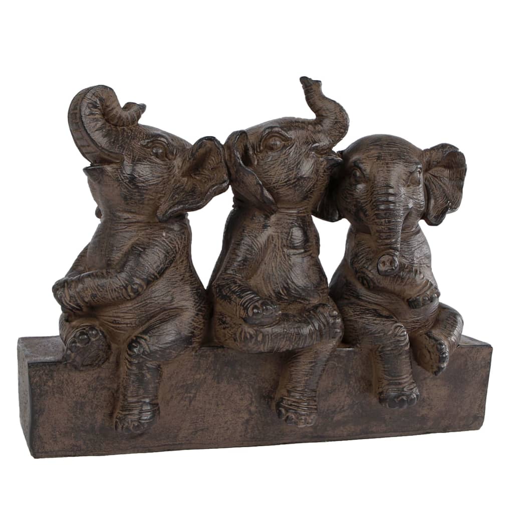 Gifts Amsterdam Skulptur Three Elephants Polystone Braun 25x11x18,5 cm