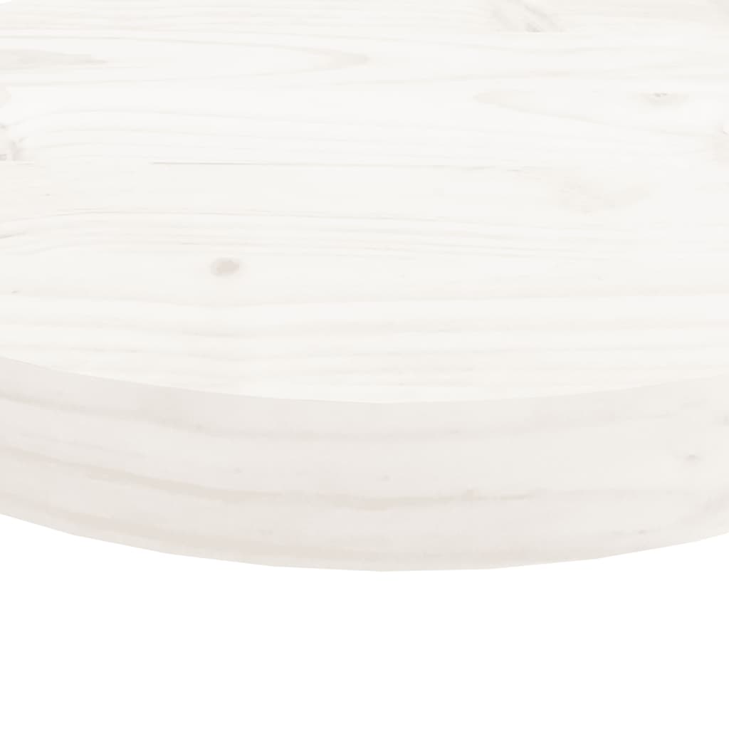vidaXL Tischplatte Rund Weiß Ø60x3 cm Massivholz Kiefer
