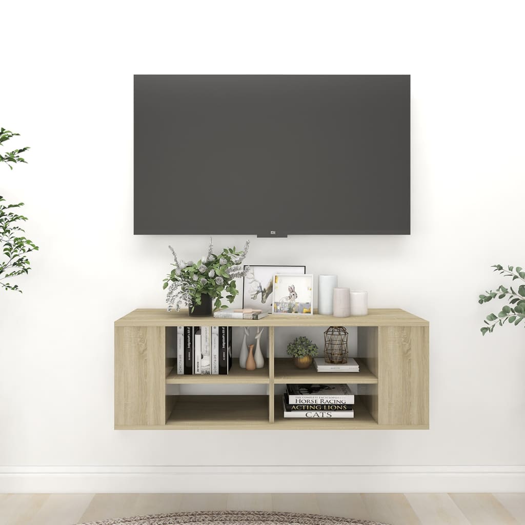 vidaXL TV-Wandschrank Sonoma-Eiche 102x35x35 cm Holzwerkstoff