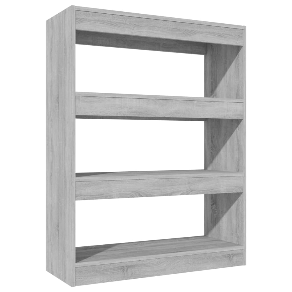 vidaXL Bücherregal/Raumteiler Grau Sonoma 80x30x103 cm Holzwerkstoff