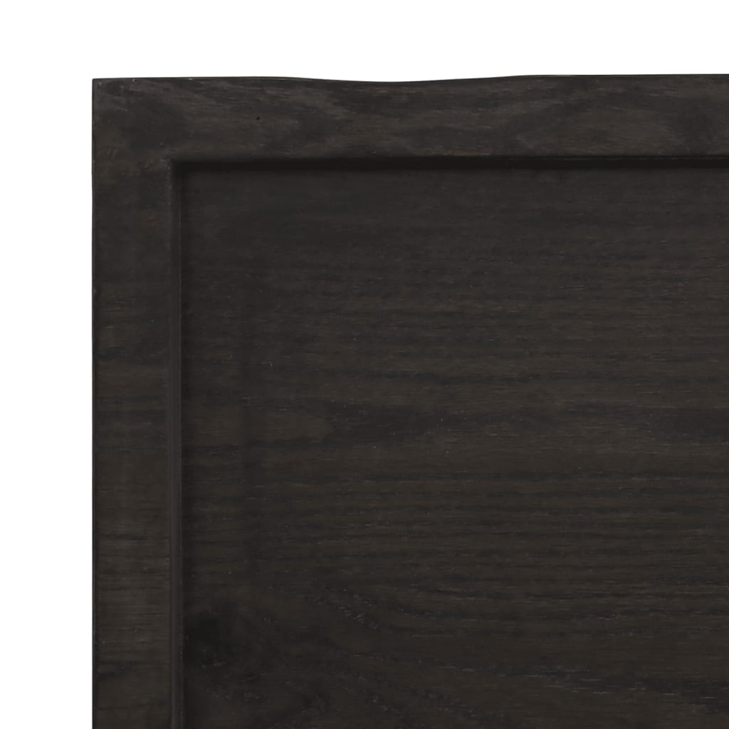 vidaXL Tischplatte Dunkelbraun 80x50x(2-4)cm Massivholz Eiche