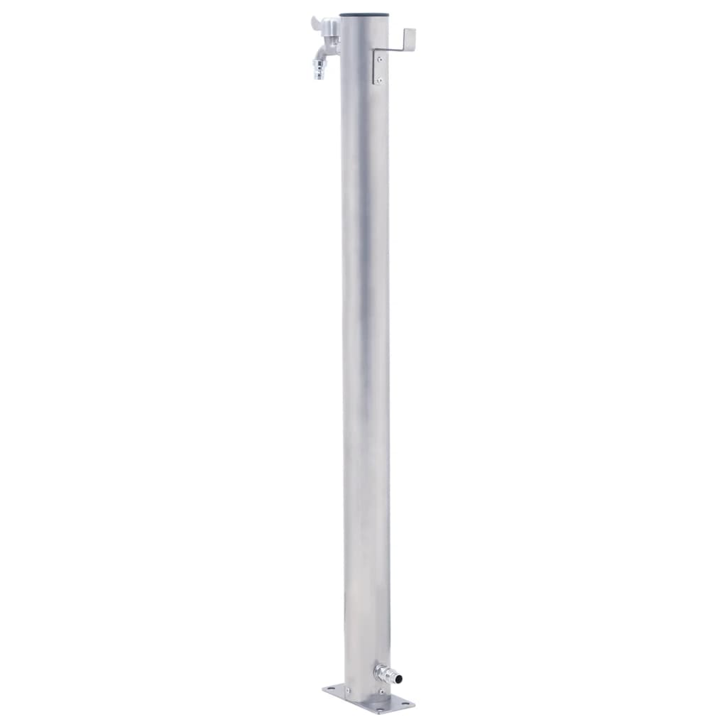 vidaXL Wassersäule für den Garten 100 cm Edelstahl Rund