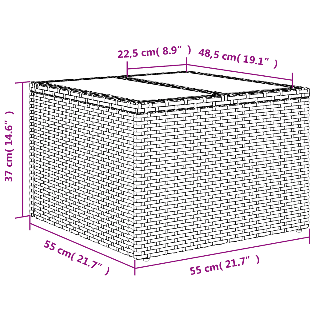 vidaXL 10-tlg. Garten-Sofagarnitur mit Kissen Grau Poly Rattan