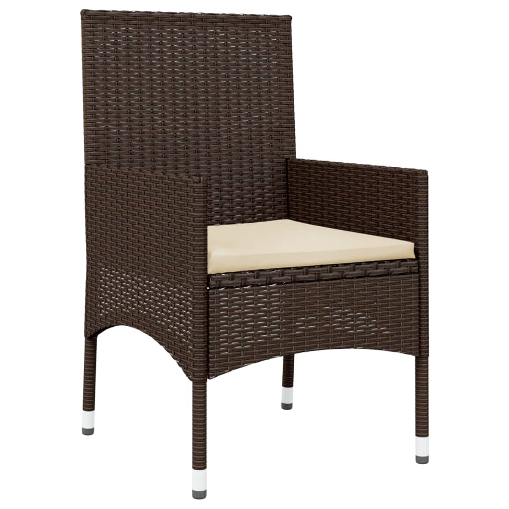 vidaXL 4-tlg. Garten-Lounge-Set mit Kissen Braun Poly Rattan