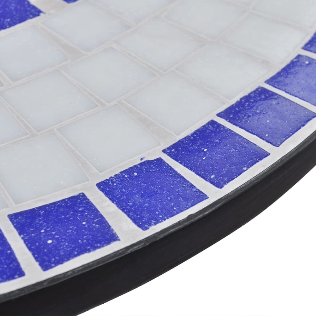 vidaXL 3-tlg. Bistro-Set Keramikfliesen Blau und Weiß