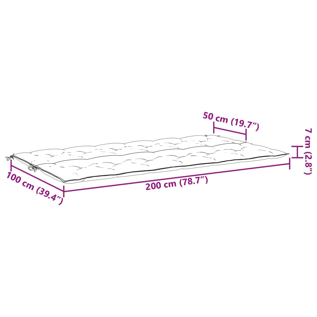 vidaXL Gartenbank-Auflagen 2 Stk. Hellblau 200x50x7 cm Oxford-Gewebe