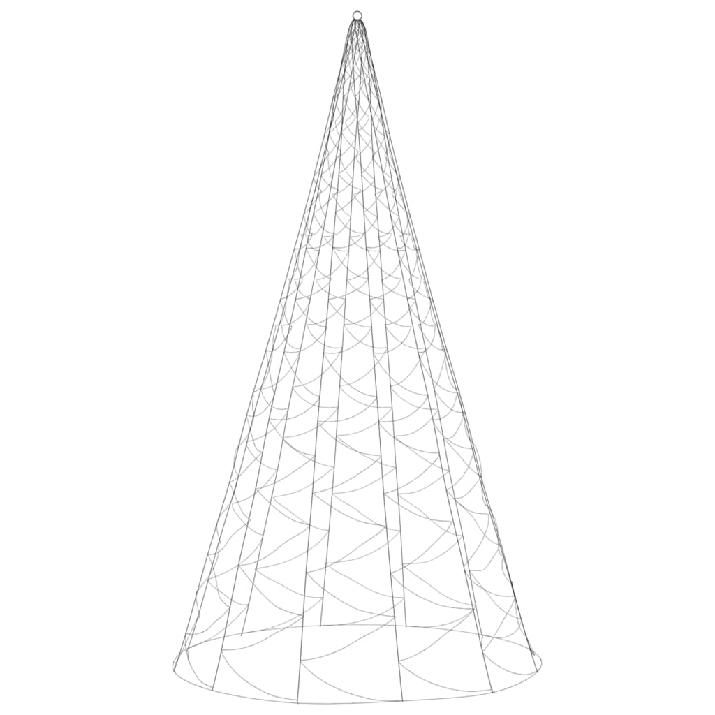 vidaXL LED-Weihnachtsbaum für Fahnenmast Blau 1400 LEDs 500 cm