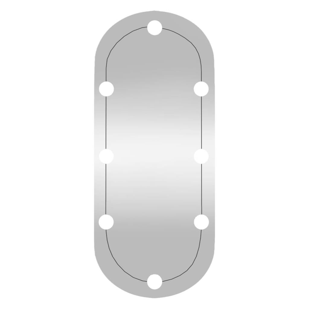 vidaXL Wandspiegel mit LED-Leuchten 30x70 cm Glas Oval