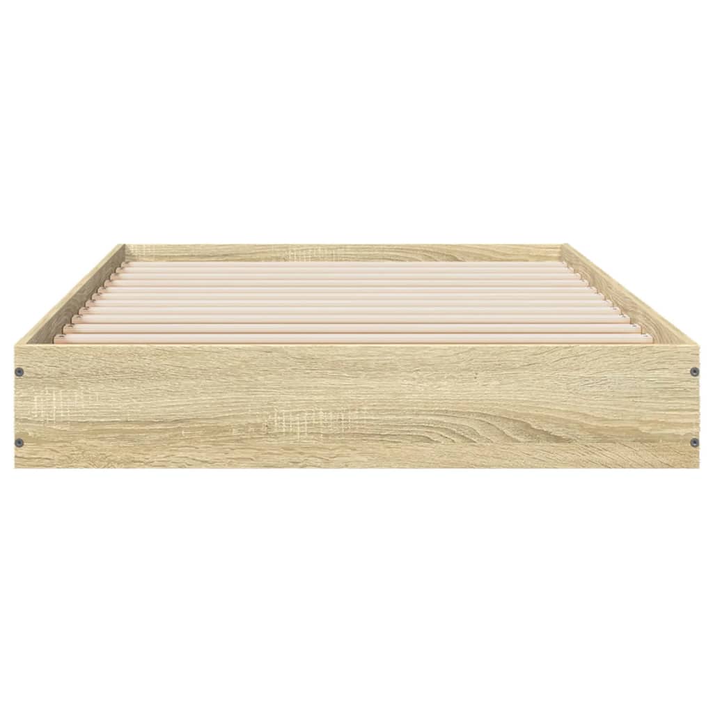 vidaXL Bettgestell ohne Matratze Sonoma-Eiche 75x190 cm Holzwerkstoff