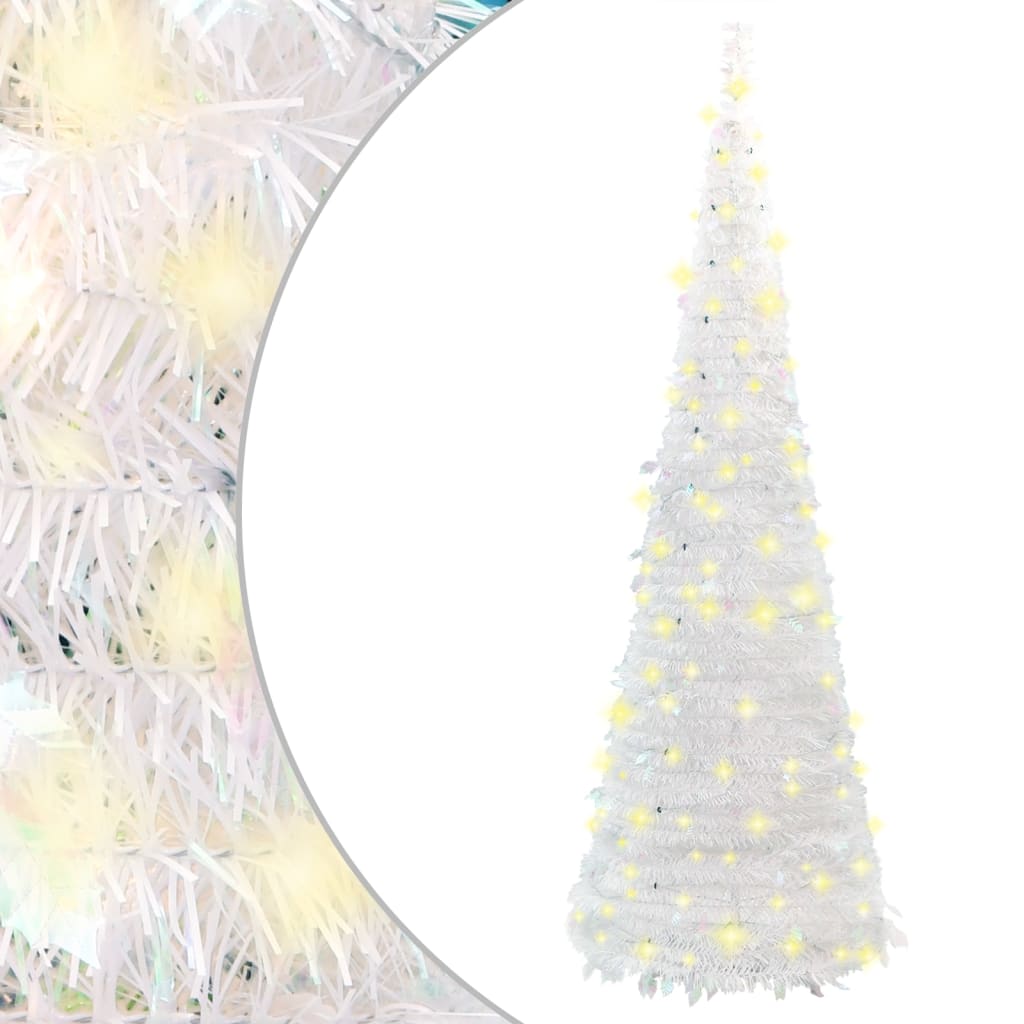 vidaXL Pop-Up-Weihnachtsbaum Künstlich 50 LEDs Weiß 120 cm