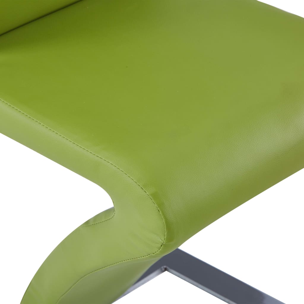 vidaXL Esszimmerstühle in Zick-Zack-Form 4 Stk. Grün Kunstleder