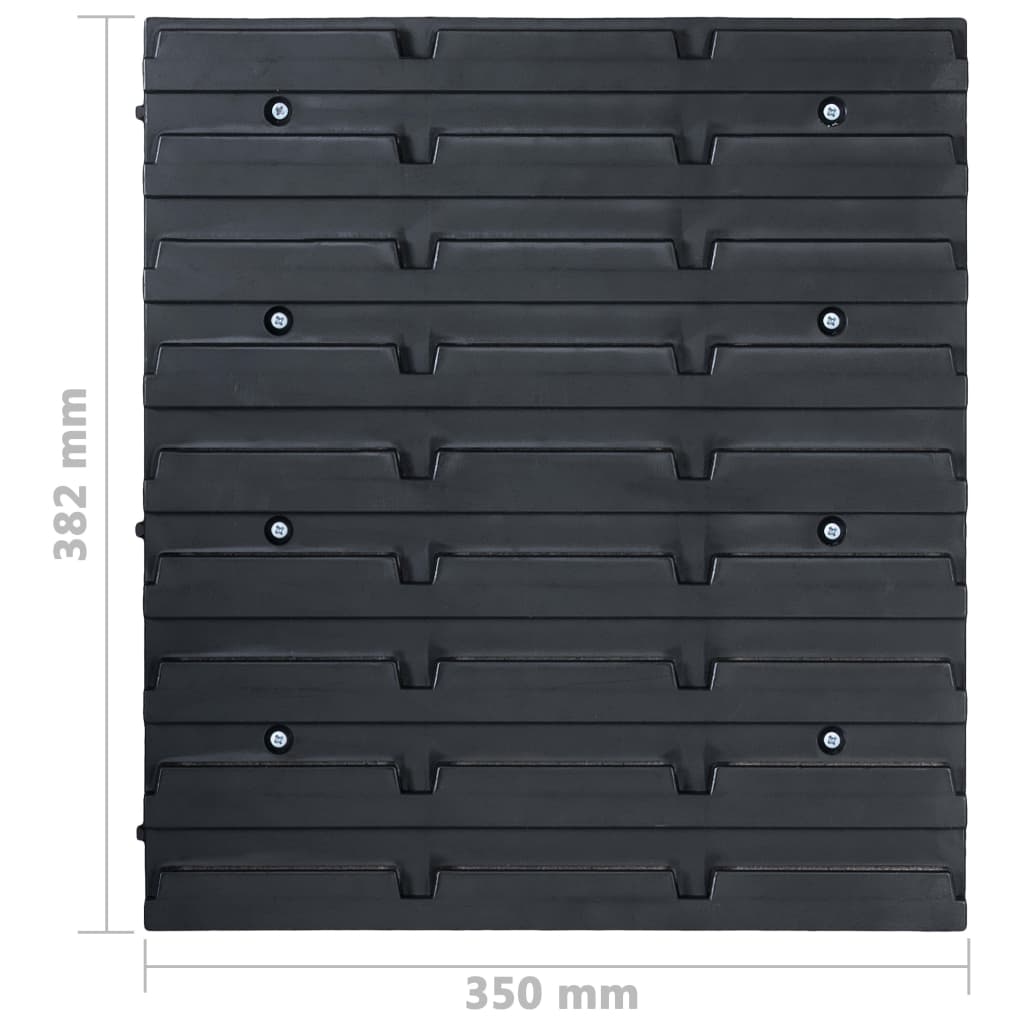 vidaXL 128-tlg. Behälter-Set für Kleinteile mit Wandplatten Blau
