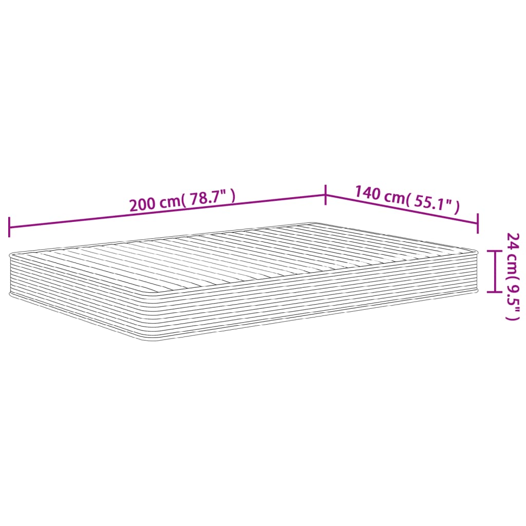 vidaXL Matratze Schaumstoff Mittelweich 140x200 cm