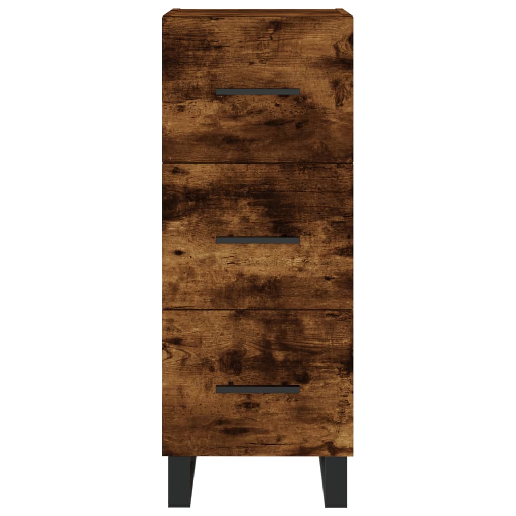 vidaXL Highboard Räuchereiche 34,5x34x180 cm Holzwerkstoff