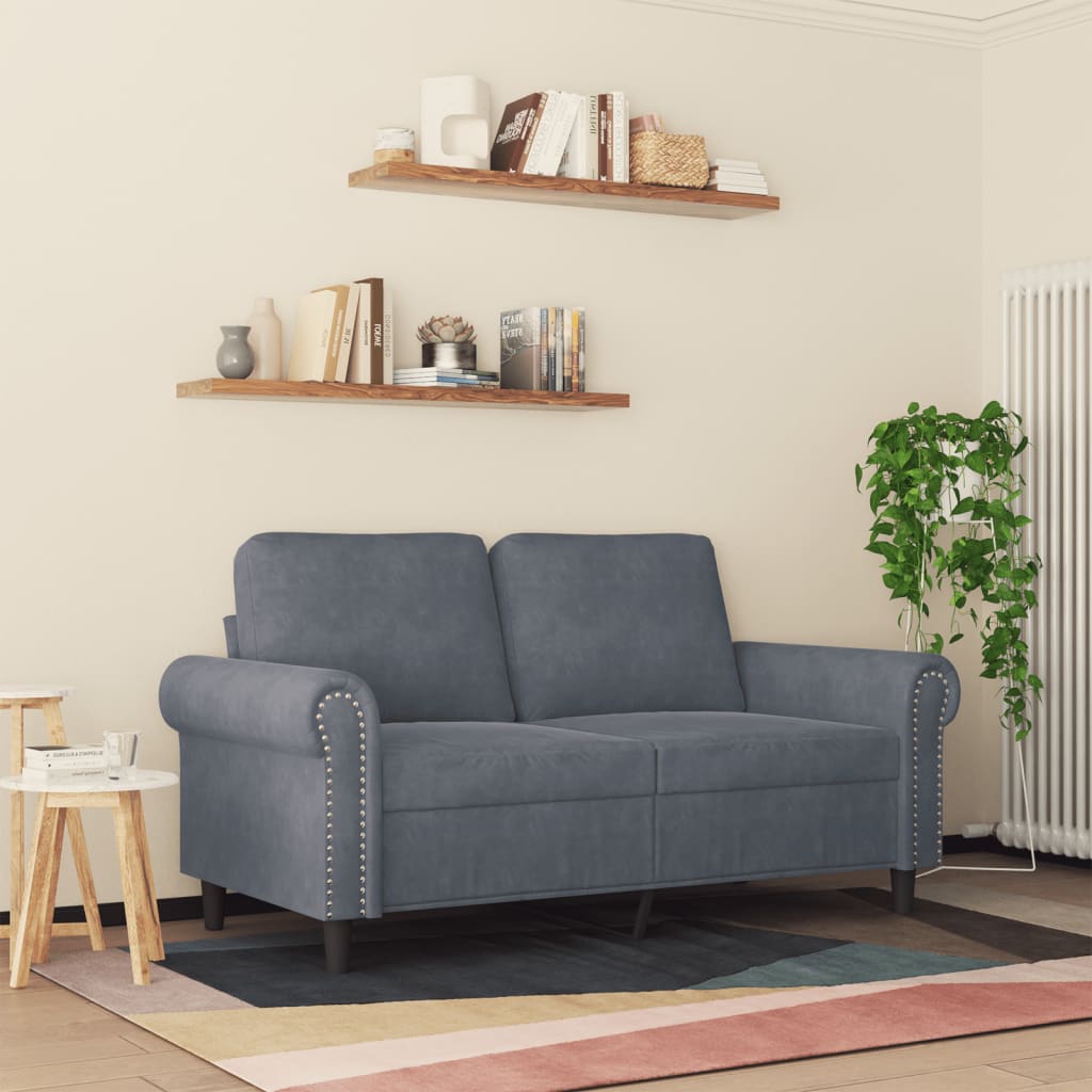 vidaXL 2-Sitzer-Sofa Dunkelgrau 120 cm Samt