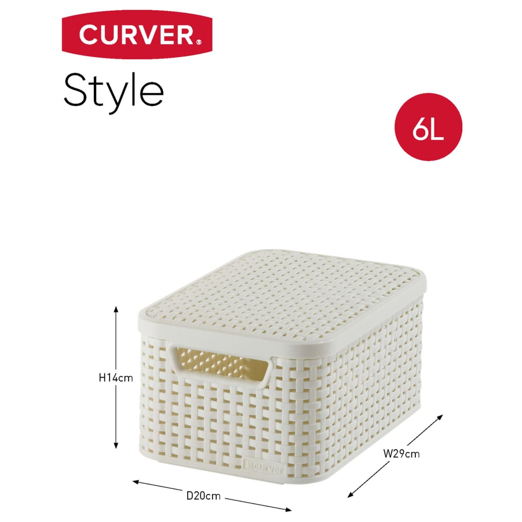 Curver Style Aufbewahrungskorb mit Deckel 3 Stk. Weiß 240652