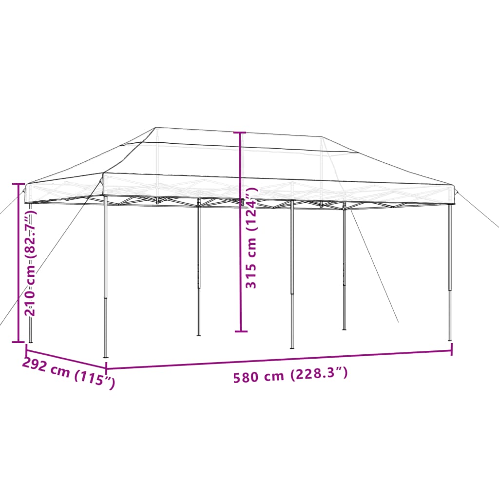 vidaXL Partyzelt Faltbar Pop-Up Grün 580x292x315 cm