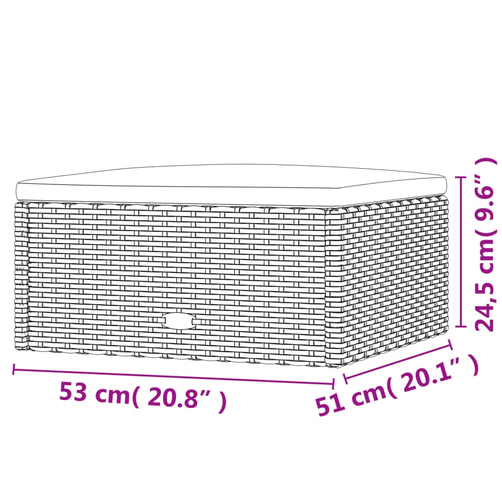 vidaXL 4-tlg. Garten-Lounge-Set mit Kissen Grau Poly Rattan